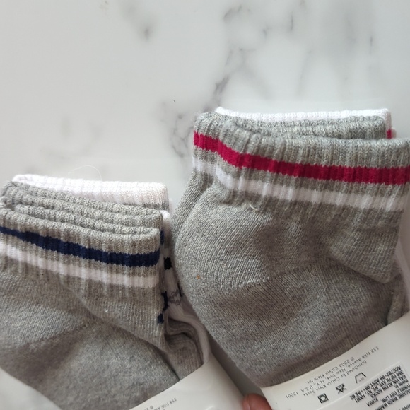 Calvin Klein White Ankle Socks with Pink and Blue Accents - Picture 4 of 5